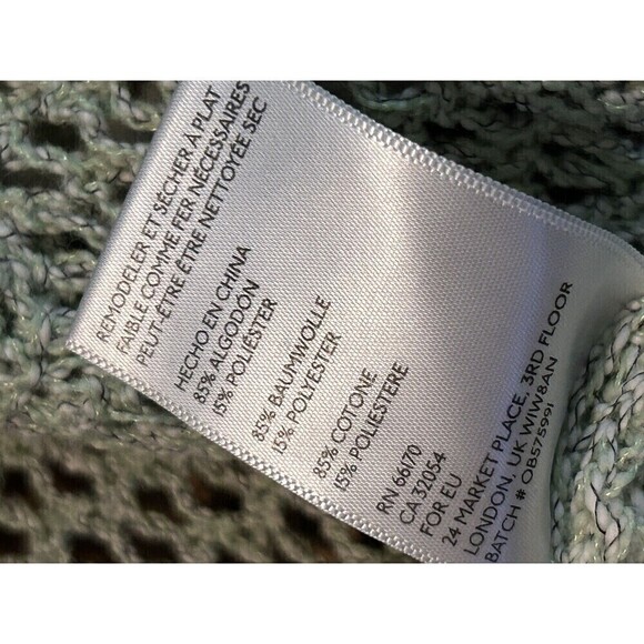 Ecote Open Knit Sweater Cardigan Duster Women’s Small Green Boho grandma coastal - Picture 10 of 16